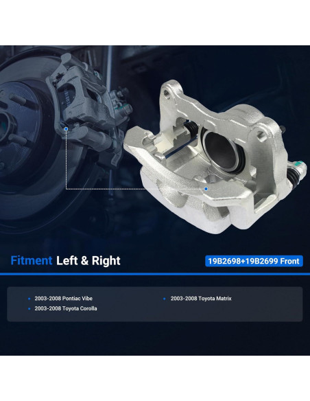 Caliper de Freno de Disco Autoround para Toyota Corolla 2003-2008