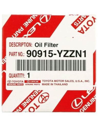 Filtro de Aceite Original Toyota 90915-YZZN1 para Lexus