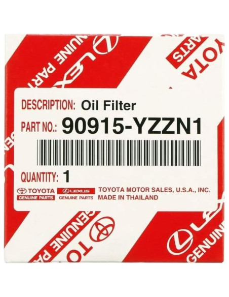 Filtro de Aceite Original Toyota 90915-YZZN1 para Lexus