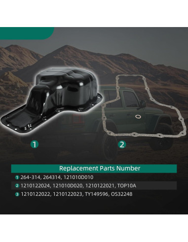 Cárter de Aceite con Junta Riyhch L4 1.8L Compatible Chevy, Toyota