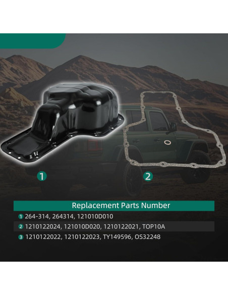 Cárter de Aceite con Junta Riyhch L4 1.8L Compatible Chevy, Toyota