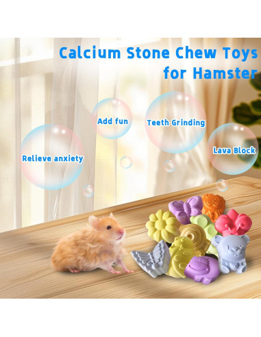 10 Piezas Bloque de Lava Natural para Roedores Hamiledyi