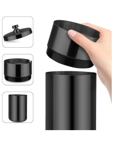 Cenicero de coche portátil Cgaplus acero inoxidable negro 2