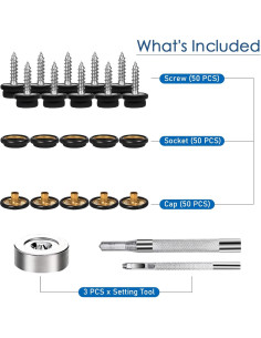 Kit de Botones de Lienzo Weiwei 50 Juegos Acero Inoxidable 2