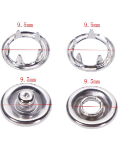 Kit de Botones a Presión Metálicos ONLYKXY 50 Piezas Plata 2