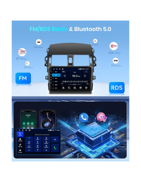 Estéreo Android 4+64G para Toyota Corolla 2009-2013 con CarPlay