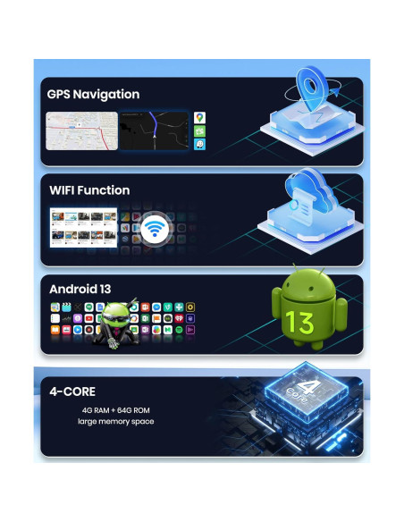 Estéreo Android 4+64G para Toyota Corolla 2009-2013 con CarPlay