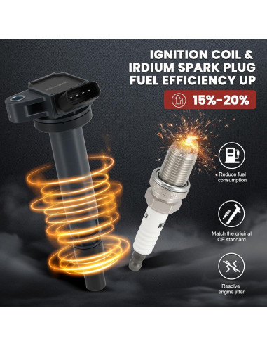 Paquete Bobina de Encendido y Bujías Iridio KacuYelin UF314