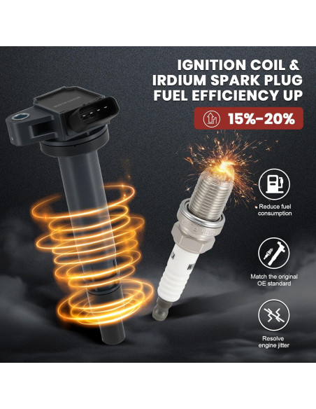 Paquete Bobina de Encendido y Bujías Iridio KacuYelin UF314