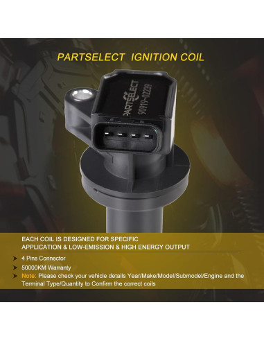 Bobinas de Encendido Partselect UF247 UF315 4PCS para Toyota y Chevy