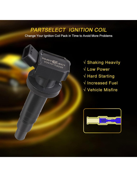Bobinas de Encendido Partselect UF247 UF315 4PCS para Toyota y Chevy