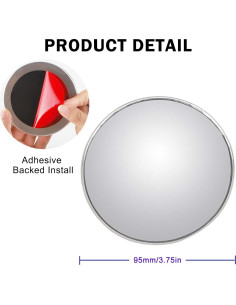 Espejo Convexo de Punto Ciego Z-oneMart 3 Pulgadas HD 2 Pcs 2