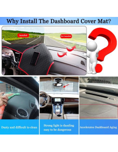 Cubierta de tablero YOFAMO para Toyota Corolla 2019-2022 Borde rojo 2