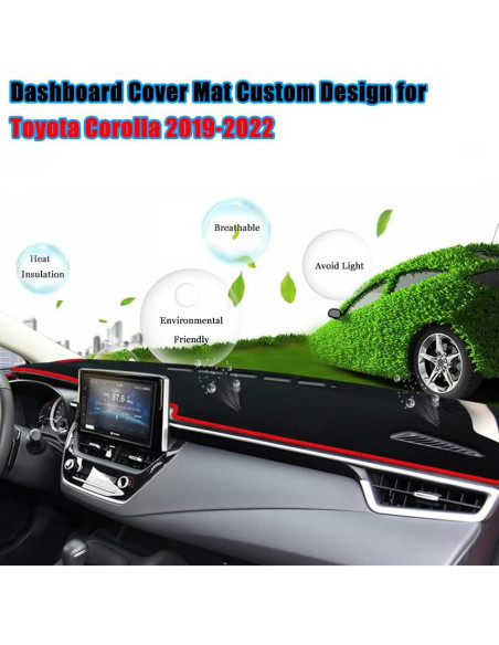 Cubierta de tablero YOFAMO para Toyota Corolla 2019-2022 Borde rojo