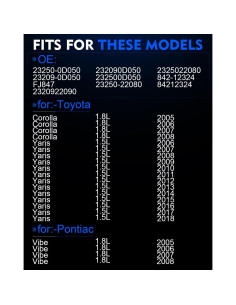 Inyectores de Combustible YZHIDIANF 23250-0D050 para Toyota y Pontiac 2