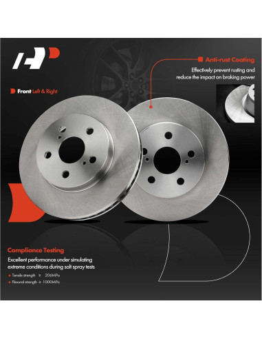 Discos de Freno Ventilados A-Premium + Pastillas Cerámicas Toyota