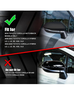 Cubierta de Espejo Lateral Izquierdo Sportuli para Toyota Corolla 2020-2025 2