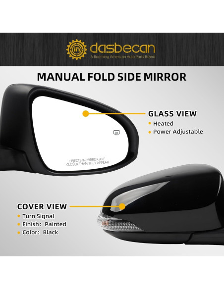 Espejo Lateral Derecho Toyota Corolla 2014-2019 Calefactable