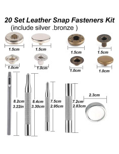 Kit de Botones de Presión QMNNMA Acero Inoxidable 40 Pcs 2