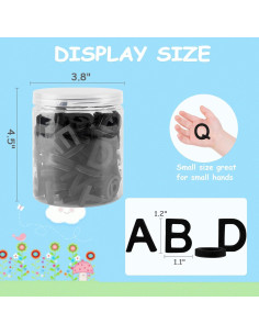 Letras Magnéticas Decorativas Lzttyee - 117 Piezas Negras EVA 2