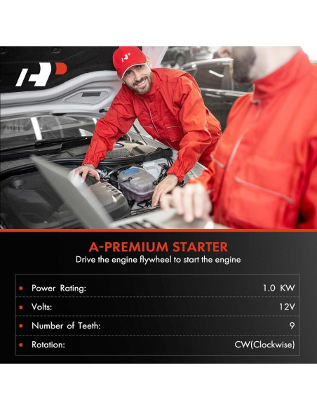 Motor de Arranque A-Premium 12V 1.0KW 9 Dientes para Toyota