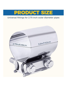 Abrazadera de Escape UBOG 6.99 cm Acero Inoxidable 2