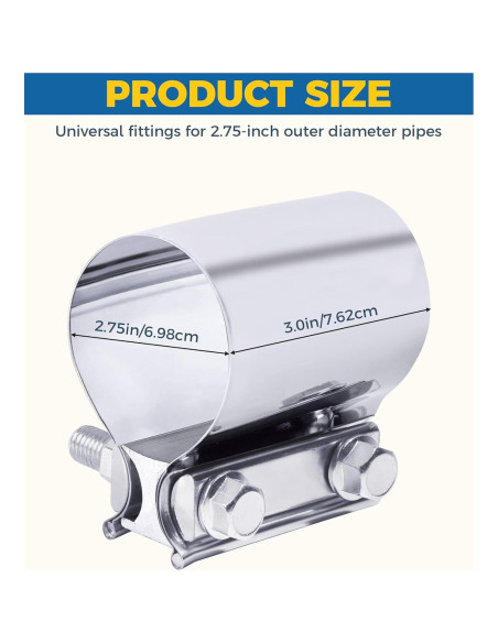 Abrazadera de Escape UBOG 6.99 cm Acero Inoxidable