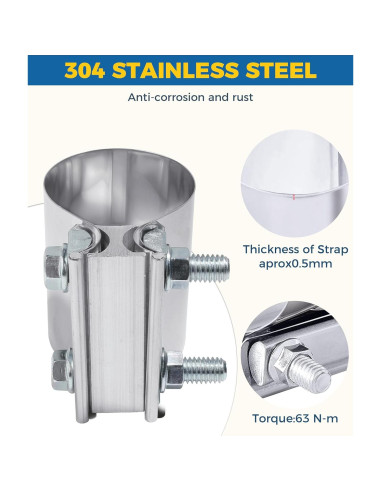 Abrazadera de Escape UBOG 6.99 cm Acero Inoxidable