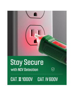 Probador de Voltaje TESMEN TN-213 Sin Contacto 12-1000V Verde 2