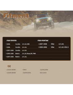 Inyectores de Combustible AJRICE 4PCS para Toyota Corolla Yaris Vibe 2