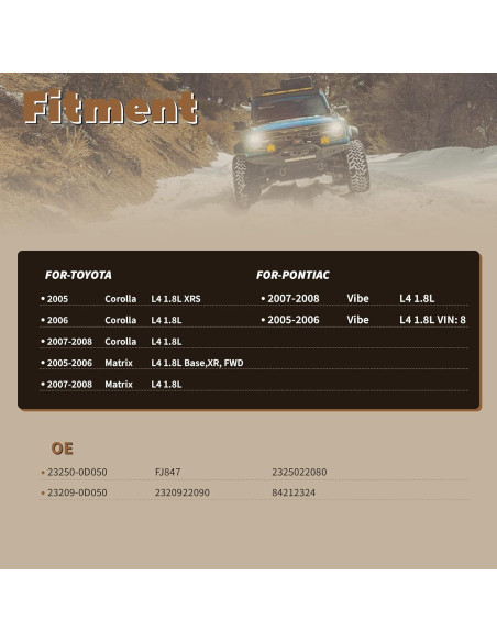 Inyectores de Combustible AJRICE 4PCS para Toyota Corolla Yaris Vibe