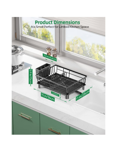 Escurridor de Platos CosyPic de Acero Inoxidable 28x38 cm