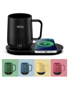 Taza Inteligente VFZO 355ml Autocalentable Negro 65C