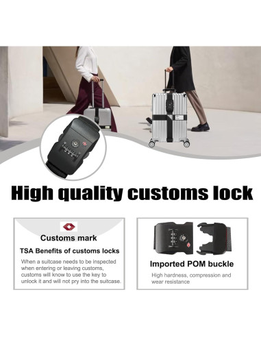 Correas de Equipaje Stargaz Aprobadas por TSA Ajustables Negro