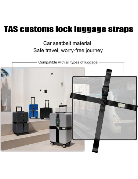 Correas de Equipaje Stargaz Aprobadas por TSA Ajustables Negro