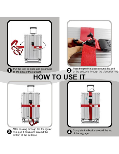 Correas de Equipaje Stargaz Aprobadas por TSA Ajustables Negro