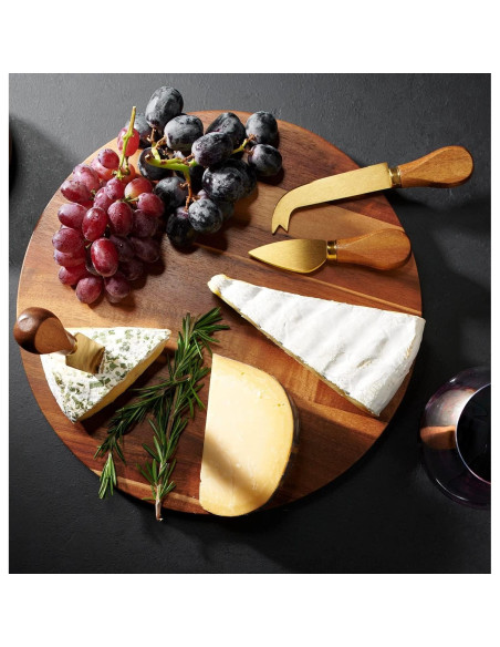 Juego de Tabla de Queso Godinger de Acacia con Cuchillos 29.85 cm