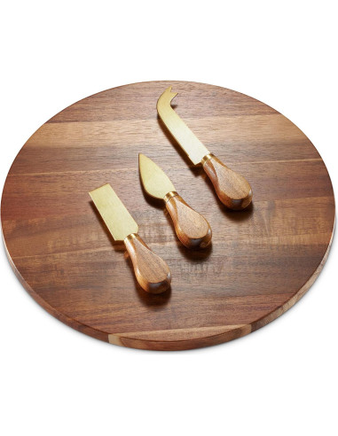 Juego de Tabla de Queso Godinger de Acacia con Cuchillos 29.85 cm