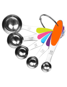 Juego de Cucharas Medidoras Acero Inoxidable Fsdifly 5 Pzs