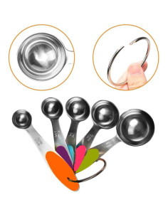 Juego de Cucharas Medidoras Acero Inoxidable Fsdifly 5 Pzs 2