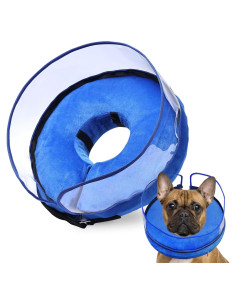 Collar Inflable BARKLESS para Perros M - Azul, Post-Cirugía