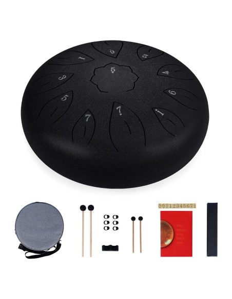 Tambor de Lengua de Acero Ranch 30.48 cm 11 Notas Clave C Negro