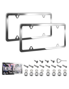 Marco de Placa de Licencia Acero Inoxidable Cromado 2 Pcs