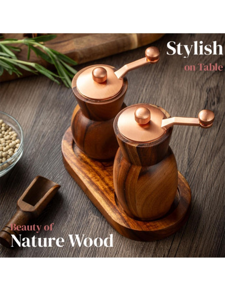 Juego de Molinillos de Sal y Pimienta Stelalloy de Madera