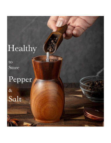 Juego de Molinillos de Sal y Pimienta Stelalloy de Madera