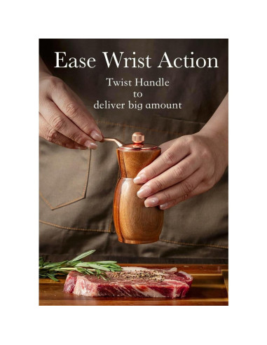 Juego de Molinillos de Sal y Pimienta Stelalloy de Madera