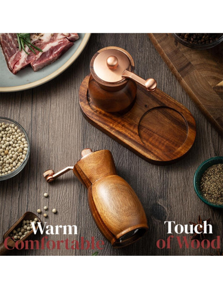 Juego de Molinillos de Sal y Pimienta Stelalloy de Madera