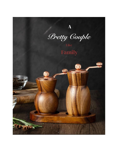 Juego de Molinillos de Sal y Pimienta Stelalloy de Madera