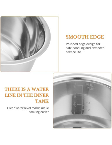Olla Arrocera de Acero Inoxidable Angoily 2L 6 Tazas