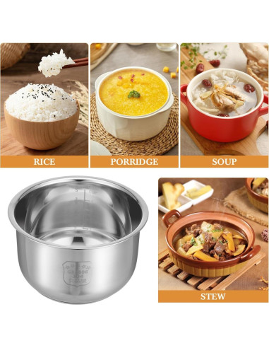 Olla Arrocera de Acero Inoxidable Angoily 2L 6 Tazas